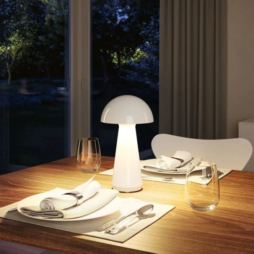 Paulmann LED tafellamp Onzo, wit, kunststof, IP44