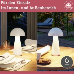 Paulmann LED tafellamp Onzo, wit, kunststof, IP44