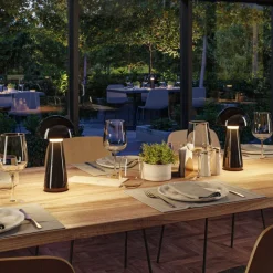 Paulmann LED tafellamp Onzo, zwart, kunststof, IP44