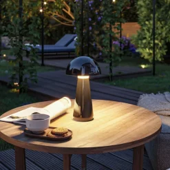 Paulmann LED tafellamp Onzo, zwart, kunststof, IP44