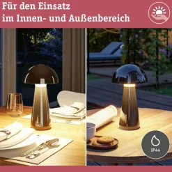 Paulmann LED tafellamp Onzo, zwart, kunststof, IP44