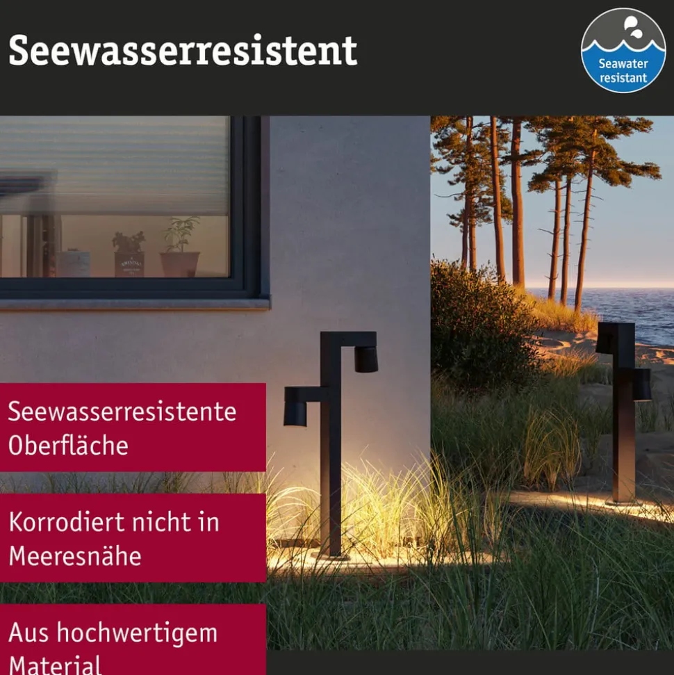 Paulmann LED tuinpadverlichting Kimu 2, antraciet, 2-lamps, 3.000 K