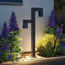 Paulmann LED tuinpadverlichting Kimu 2, antraciet, 2-lamps, 2.200 K