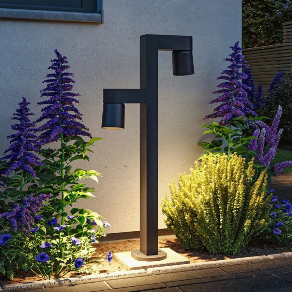 Paulmann LED tuinpadverlichting Kimu 2, antraciet, 2-lamps, 2.200 K