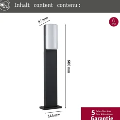 Paulmann LED tuinpadverlichting Bonnie, aluminium, antraciet