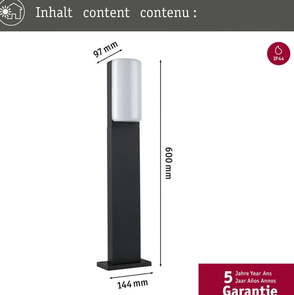 Paulmann LED tuinpadverlichting Bonnie, aluminium, antraciet