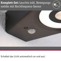 Paulmann LED wandlamp Silma antraciet 1-lamp IP44