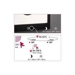Paulmann LED zonnepaneel Taija met sensor