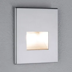 Paulmann LED-wandinbouwlamp Edge, chroom mat