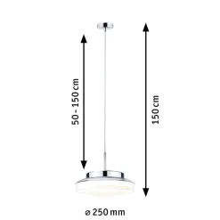 Paulmann Luena LED hanglamp IP44 chroom Ø25cm