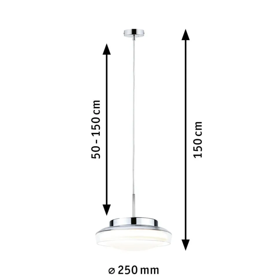 Paulmann Luena LED hanglamp IP44 chroom Ø25cm