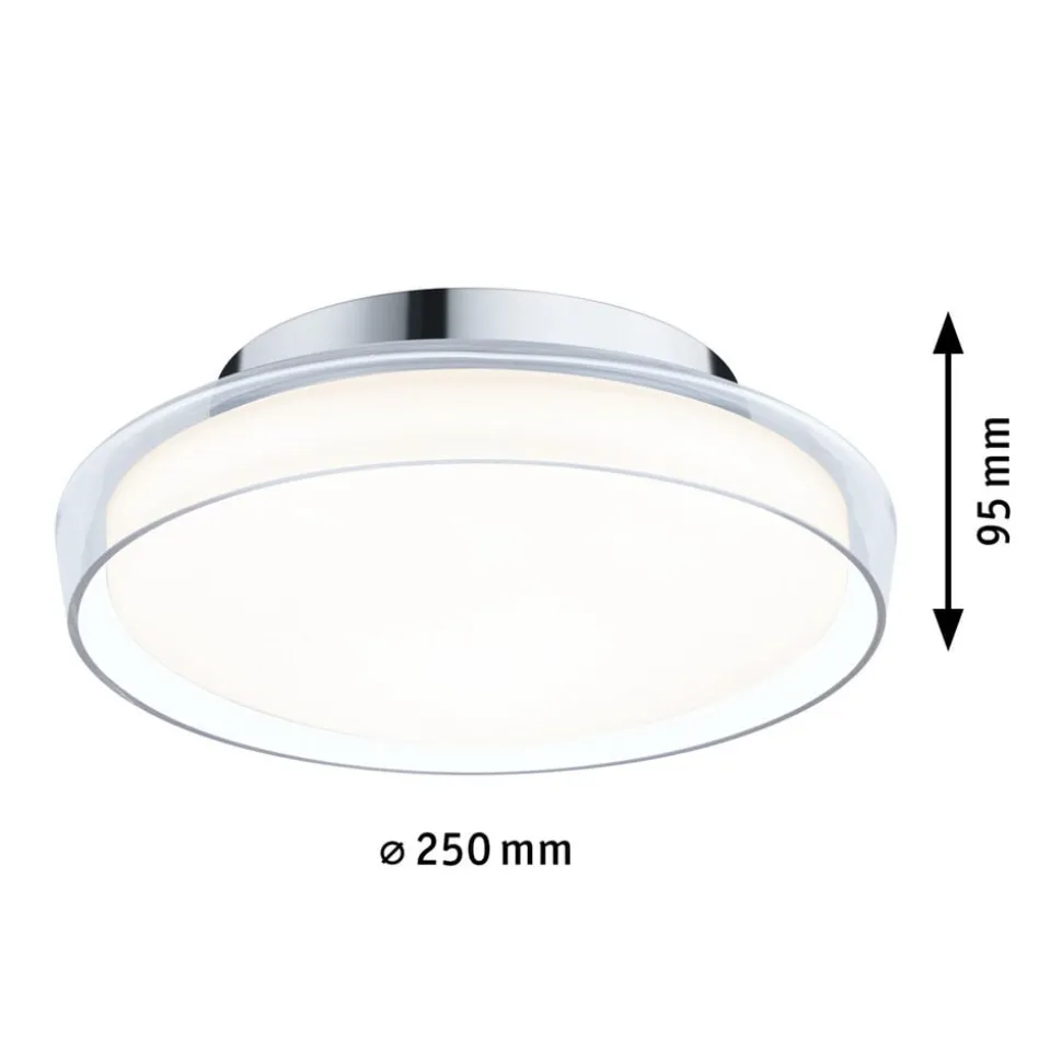Paulmann Luena LED plafondlamp IP44 chroom Ø25cm