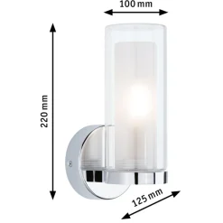 Paulmann Luena wandlamp IP44 chroom E14 1-lamp