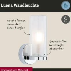 Paulmann Luena wandlamp IP44 chroom E14 1-lamp