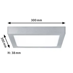 Paulmann Lunar LED paneel, hoekig, chroom, 30x30cm