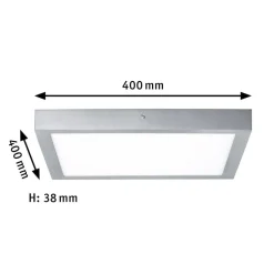 Paulmann Lunar LED paneel, hoekig, chroom, 40x40cm