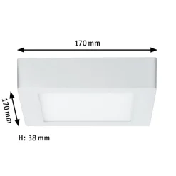 Paulmann Lunar LED paneel, hoekig, wit, 17x17cm