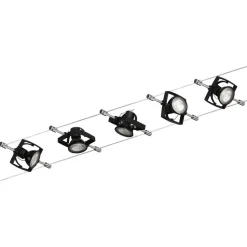 Paulmann Mac II kabelsysteem, zwart mat, 5 spots