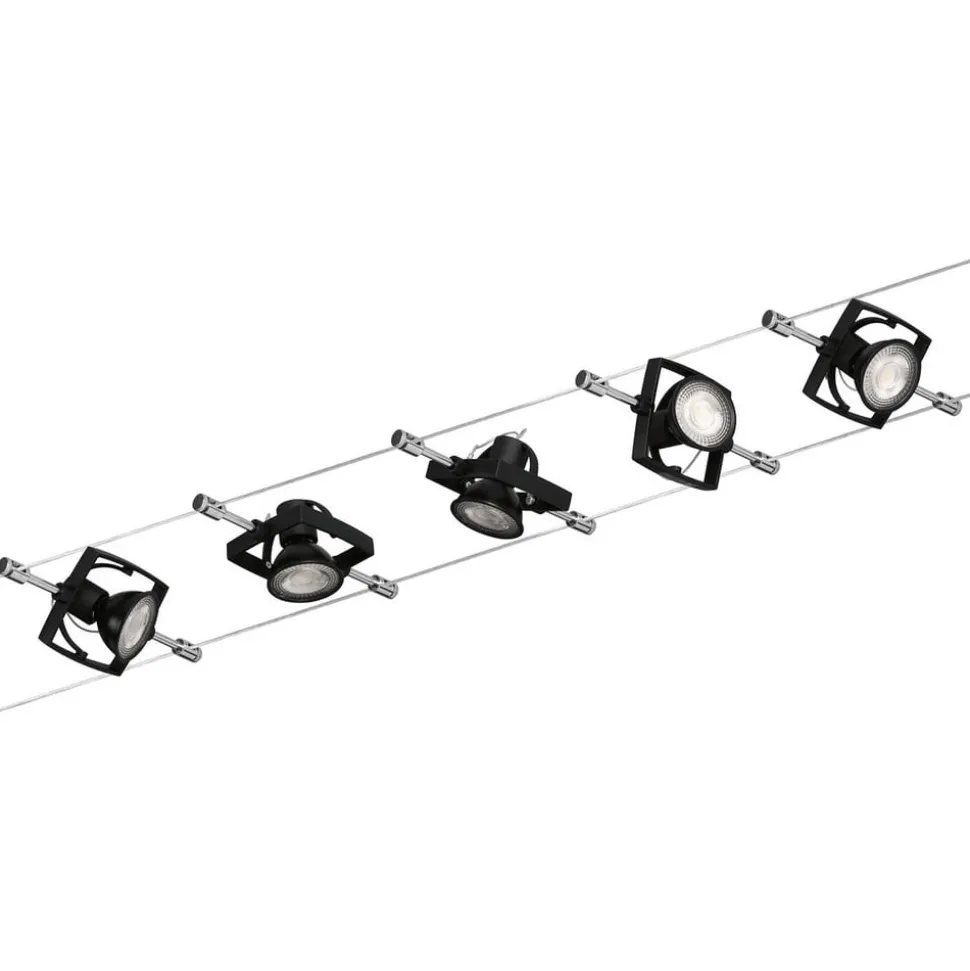 Paulmann Mac II kabelsysteem, zwart mat, 5 spots