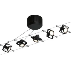 Paulmann Mac II kabelsysteem, zwart mat, 5 spots