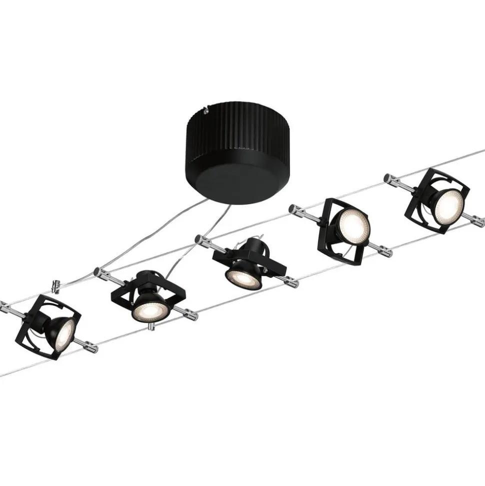 Paulmann Mac II kabelsysteem, zwart mat, 5 spots