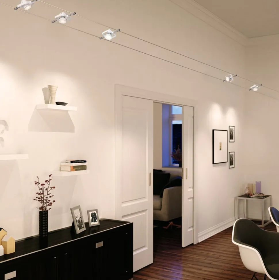 Paulmann Mac II kabelsysteem, 5-lamps, wit