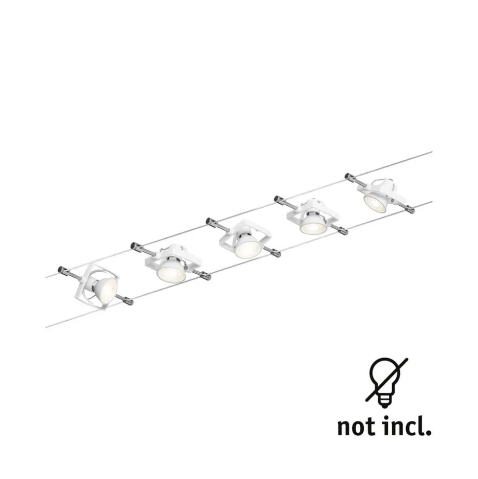 Paulmann Mac II kabelsysteem, 5-lamps, wit
