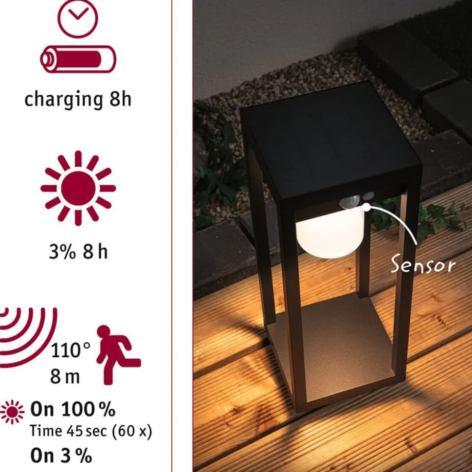 Paulmann Marisol LED solar-sokkellamp sensor