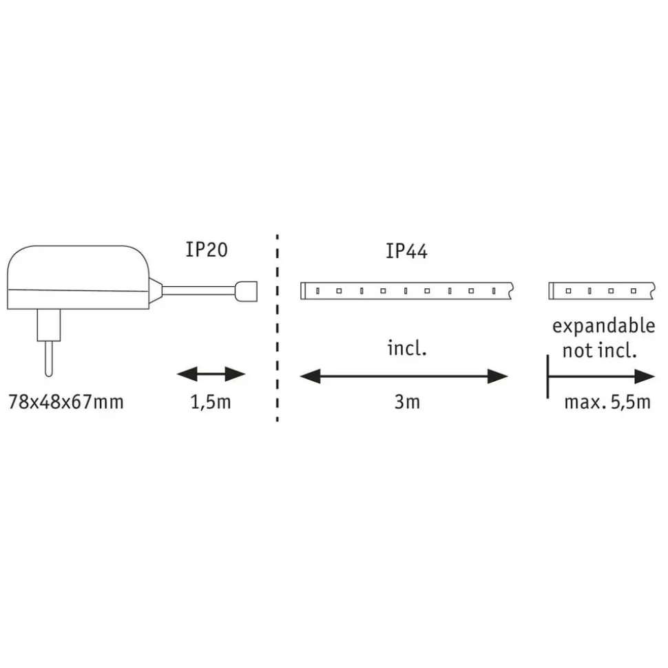 Paulmann MaxLED 250 basisset IP44 2.700K 3m