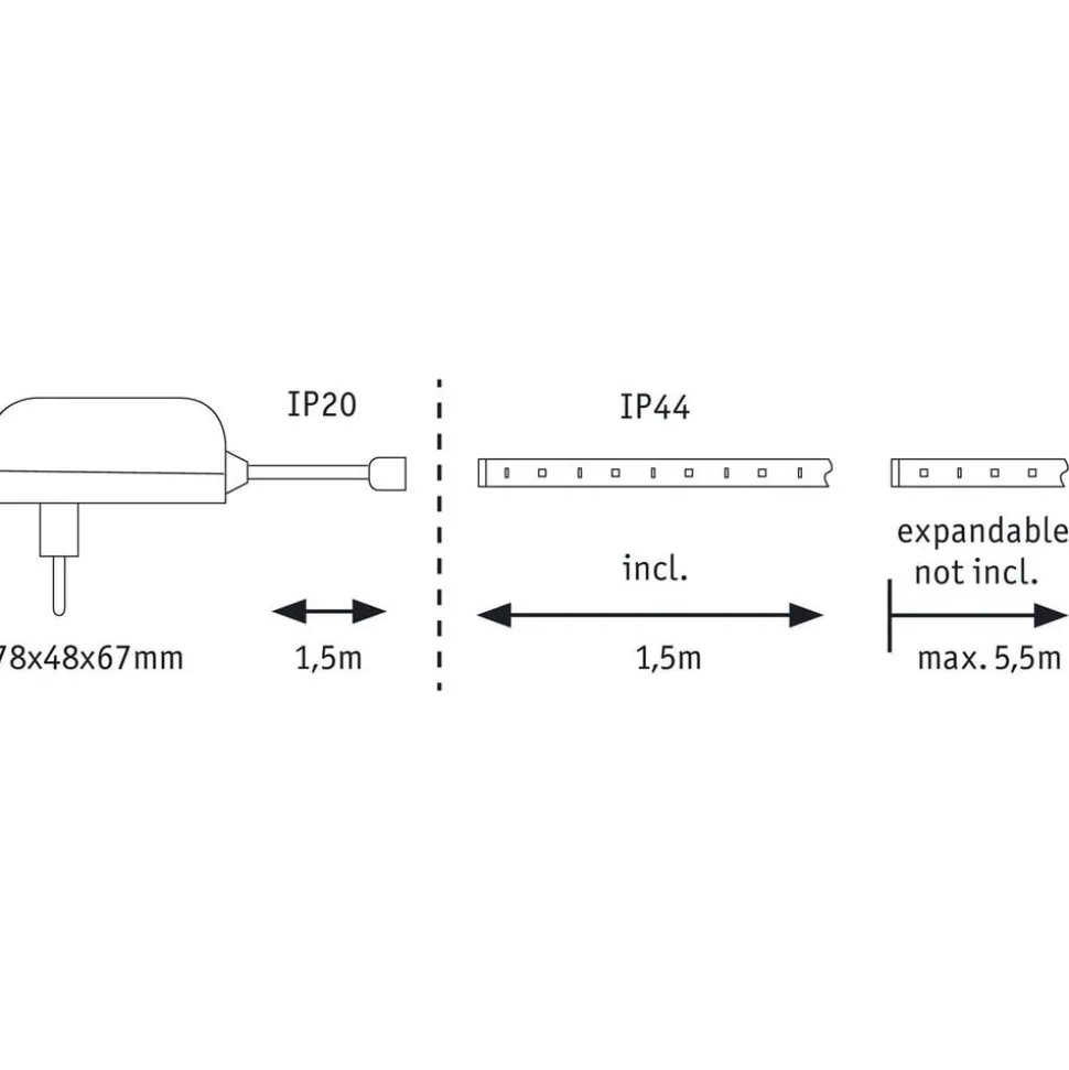 Paulmann MaxLED 250 basisset IP44 2.700K 1,5m