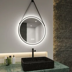 Paulmann Mirra hangspiegel Ø59cm CCT dim zwart