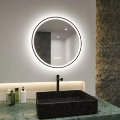 Paulmann Mirra wandspiegel Ø59cm CCT dim zwart