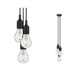 Paulmann Neordic Ketil hanglamp 3-lamps zwart