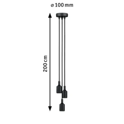 Paulmann Neordic Ketil hanglamp 3-lamps zwart