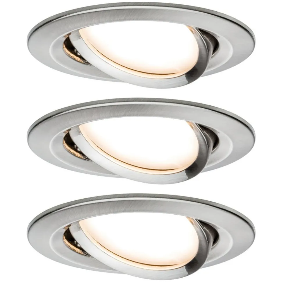 Paulmann Nova LED inbouwspot per 3, ijzer