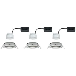 Paulmann Nova LED inbouwspot per 3, ijzer