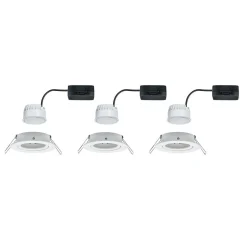 Paulmann Nova LED inbouwspot per 3, gezwenkt, wit