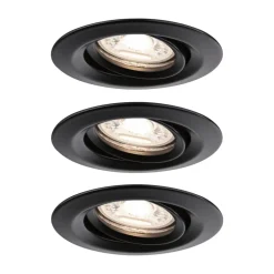 Paulmann Nova Mini inbouwspot 3x zwenkbaar zwart