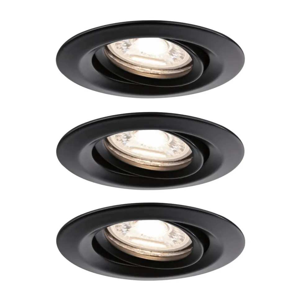 Paulmann Nova Mini inbouwspot 3x zwenkbaar zwart