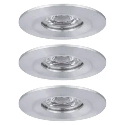 Paulmann Nova mini inbouwspot set per 3 IP44 alu