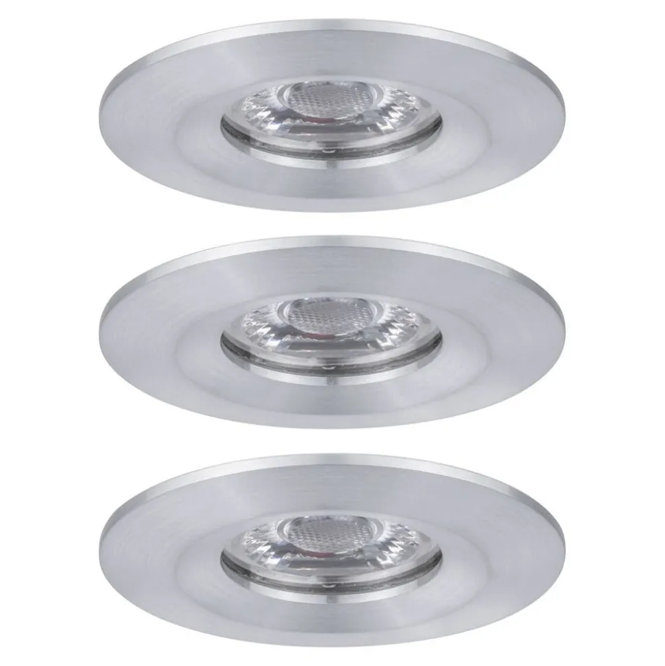 Paulmann Nova mini inbouwspot set per 3 IP44 alu