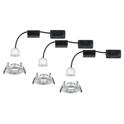 Paulmann Nova mini inbouwspot set per 3 IP44 alu