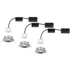 Paulmann Nova mini inbouwspot set per 3 IP44 ijzer