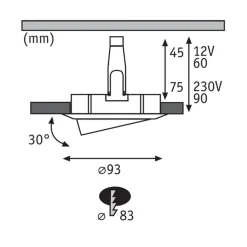 Paulmann Nova plus inbouwlamp, rond, ijzer