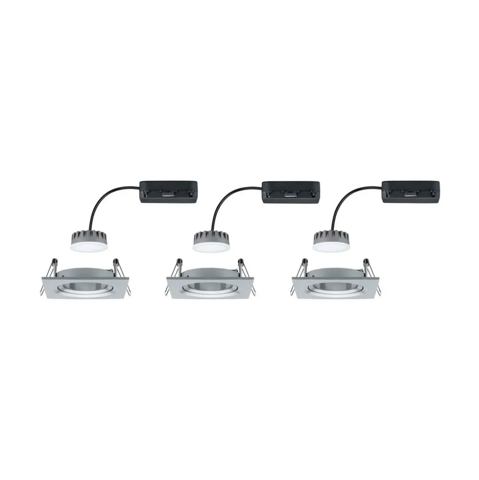 Paulmann Nova Plus per 3 LED spot hoekig, alu