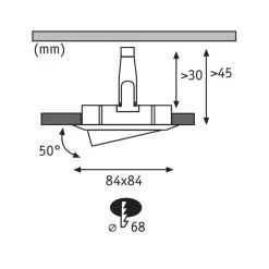 Paulmann Nova Plus per 3 LED spot hoekig, alu