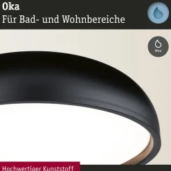 Paulmann Oka LED plafondlamp IP44 CCT zwart