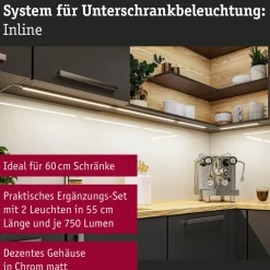 Paulmann onderbouwlamp Inline 2x verlengstuk chroom 55 cm CCT