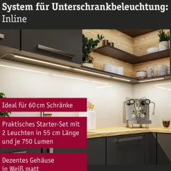 Paulmann onderbouwlamp Inline starterset van 2 wit 55 cm 830