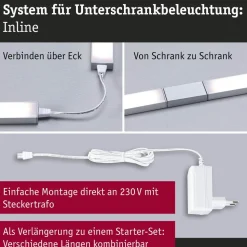 Paulmann onderbouwlamp Inline 2x verlengstuk chroom 55 cm 830